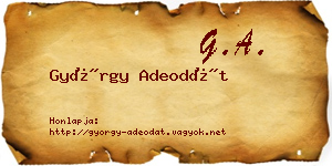 György Adeodát névjegykártya